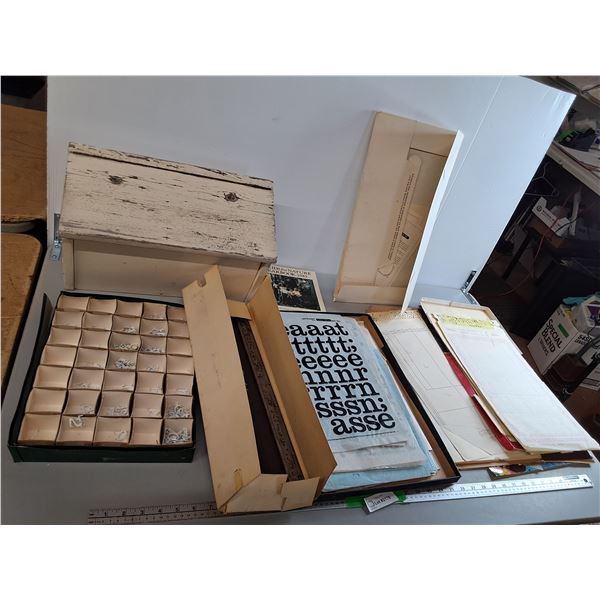 Wooden Mailbox 16.5" x 7" x 11", Transfer Letter Sheets, White Stencil Pages, Misc. Can't Ship