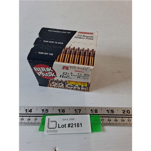 *^Federal 325 Hollow Point .22 Caliber Bullets Sealed Box No Shipping PAL Required