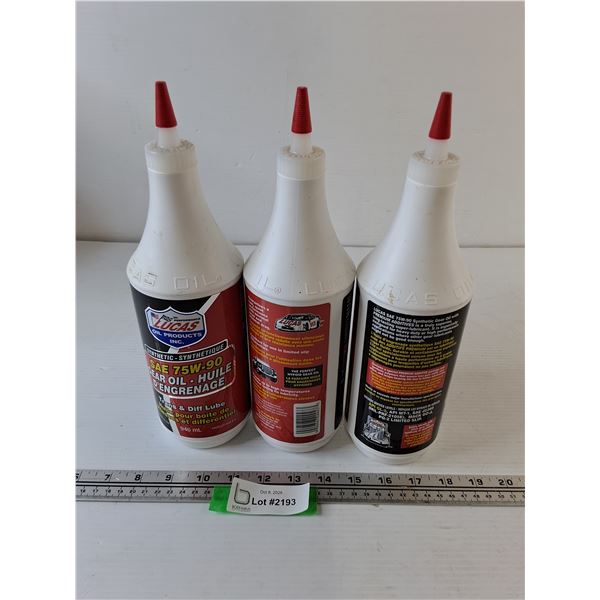 (3) Synthetic Gear Oil Trans & Diff Lube Sealed Bottles, 946mL No Shipping