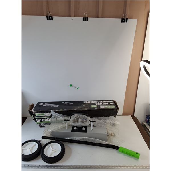18" Rolling Magnetic Sweeper with Wheels 7 x 1.5, with Box As-Is, Pickup Only