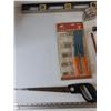 Image 2 : Keyhole Hand Saw, 2 Way Hand Riveter Sealed, Claw Hammer, Level, Breaker Switch, Misc