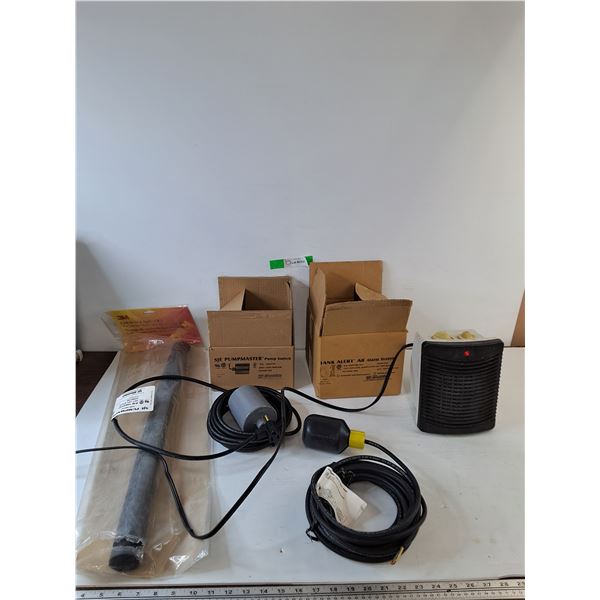 (2) Splice Kit As-is, Pump Switch, Tank Alarm Sysetem, Rona Electric Fan Heater Tested Works