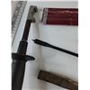 Image 4 : Drill Bits (2) Bellhanger Bits, Spade Bit, (2) Auger Bits, Prybar,