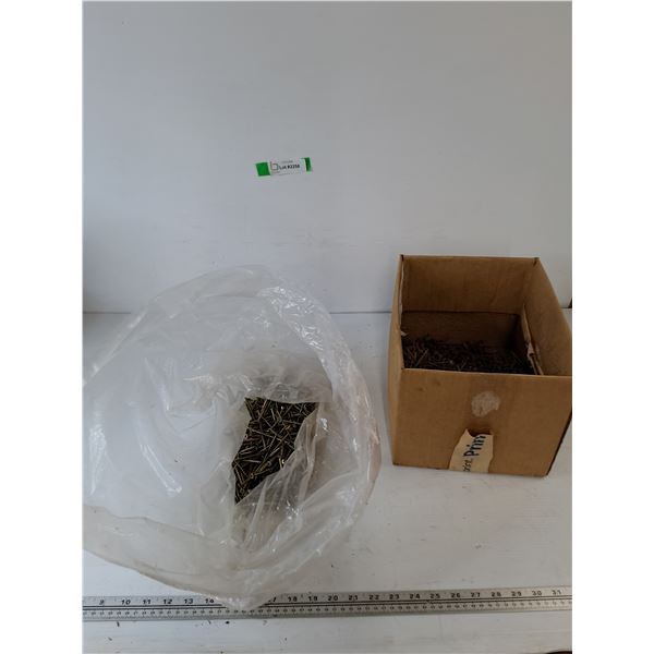 Box of 2 1/2" Nails, Bag of 3" Screws All As-Is, Pickup Only