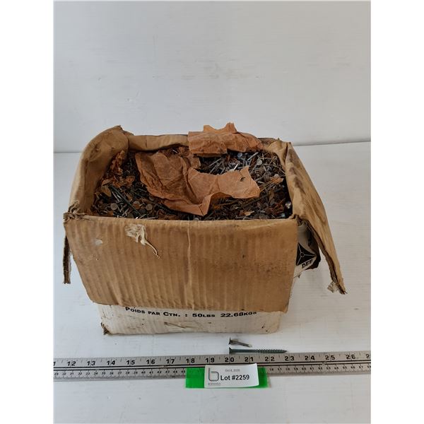 Box of 3" Screws and 1 1/4" Nails As-Is, Pickup Only