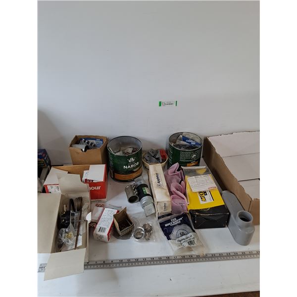 Assorted Electrical Equipment, Fuses, Washers, Lightswitches, Conduits, Misc