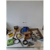 Image 1 : Assorted Electrical Misc, Oil Seal, Wire Protector, Nails, Filter Mask, Telescopic Flashlight As-Is,