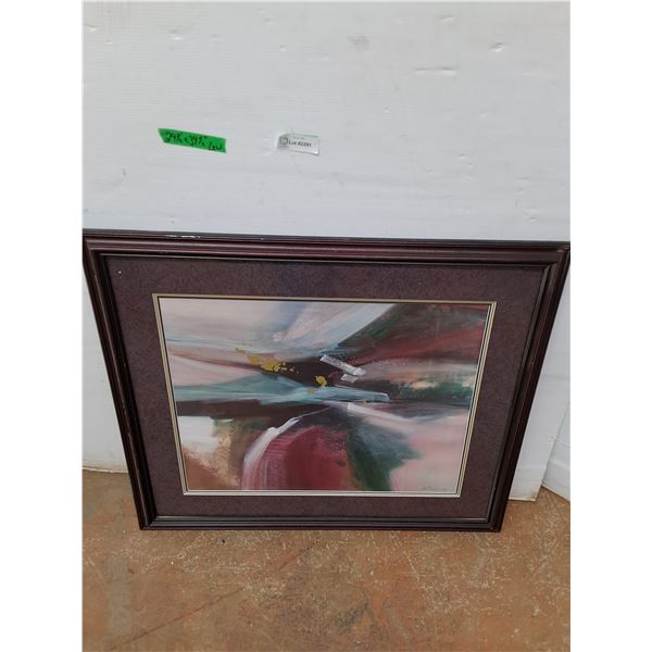 *Framed Abstract Painting - 29.5" x 34.5", Pickup Only