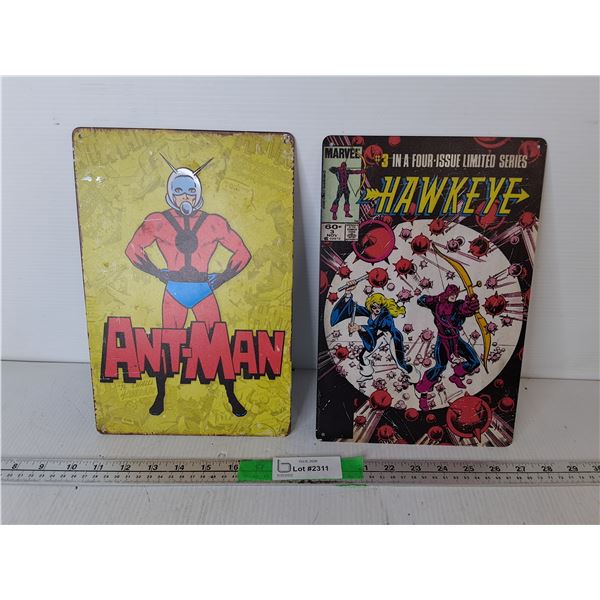 Hawkeye & Ant-man Tin Signs 11.75" x 7.75"