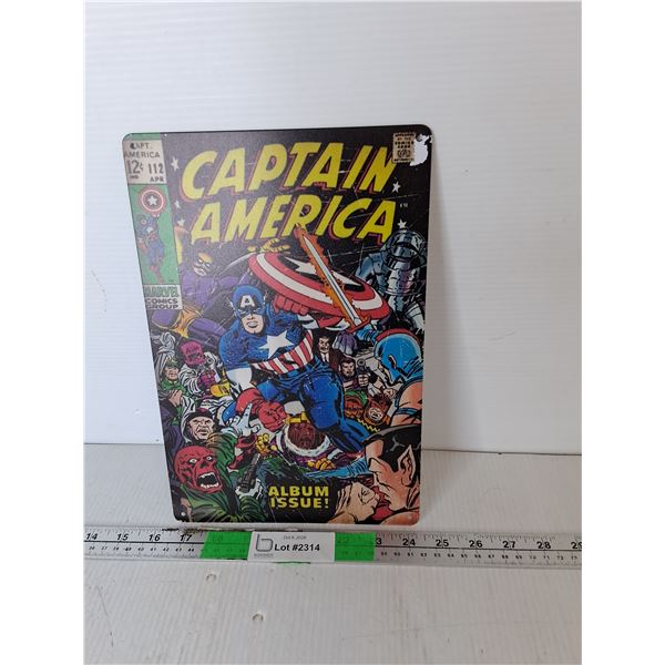 Captain American Metal Sign 11.75" x 7.75"