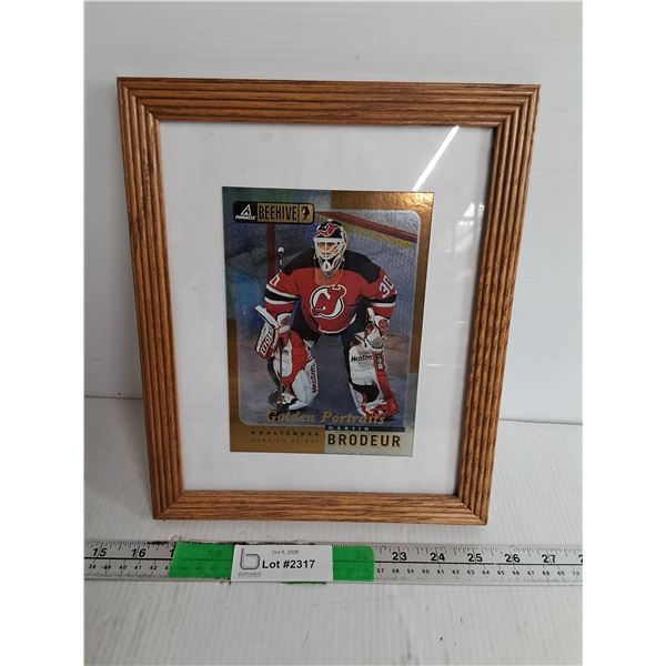 Framed Martin Brodeur Pinnacle Jumbo Card 11.25" x 9.5"- Can't Authenticate