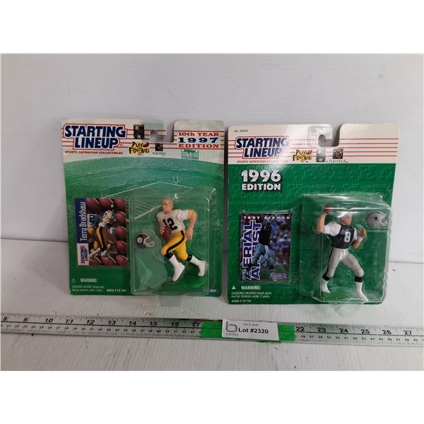 Terry Bradshaw & Troy Aikman Football Figurines, Sealed