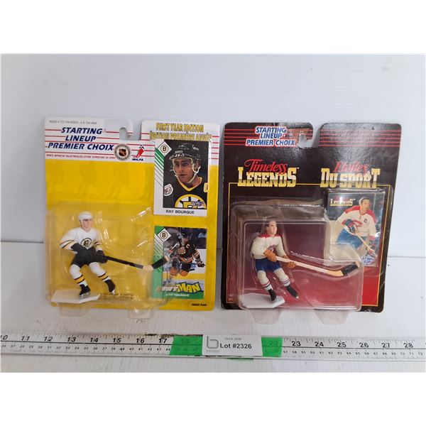 Ray Bourque & Jean Beliveau Hockey Figurines- Sealed