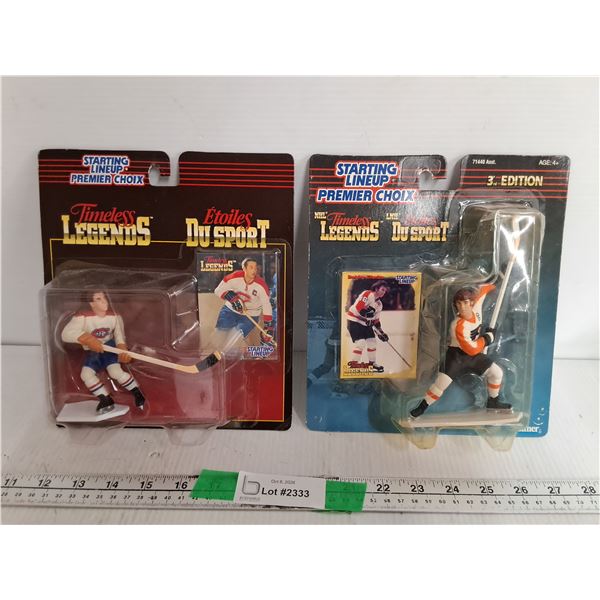 Bobby Clarke & Jean Beliveau Hockey Figurines- NIB