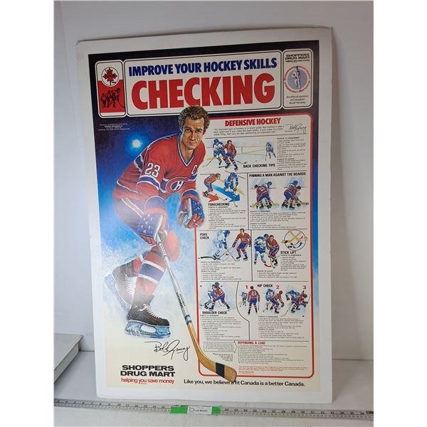 Bob Gainey Instructional Hockey Poster 38" x 26.25"