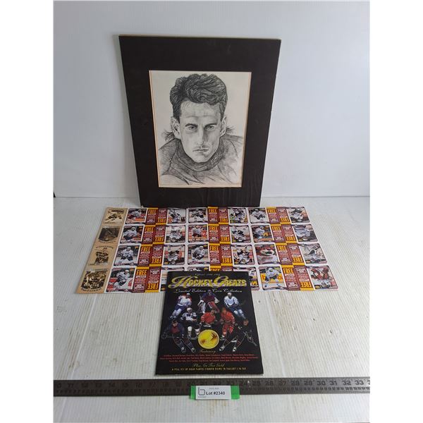 NHL Player Sketch, Uncut OHL Collector Cards, Partial NHL Coin Collection - Cannot Authenticate
