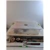 Image 1 : (2) Storage Containers with Various Tapes and Garden Tools