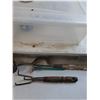 Image 4 : (2) Storage Containers with Various Tapes and Garden Tools