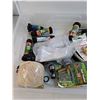Image 6 : (2) Storage Containers with Various Tapes and Garden Tools