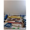 Image 1 : (4) Extension Cords As Is, Various Garden Tools, (4) Rubbermaid Waste Baskets