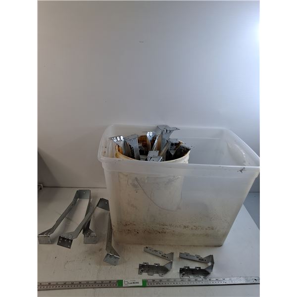 *Various Joist Hangers, Plastic Storage Bin, Misc