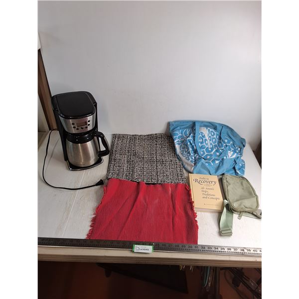 Black & Decker Coffee Maker - Powers On, Pillow Cover, Shopping Bag, "Paths to Recovery" Book, Misc.