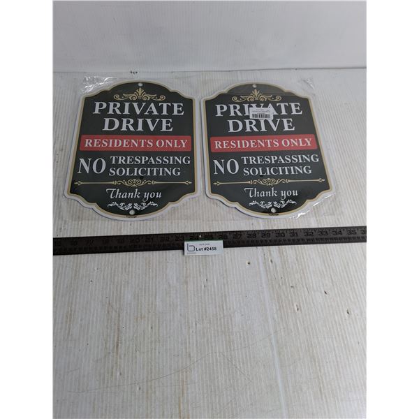(2) Sealed Metal Signs, Double Sided, - 10"x14"