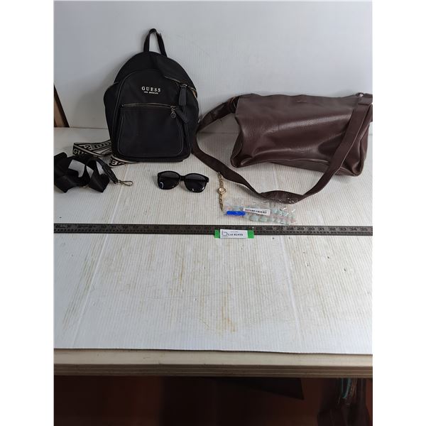 Faux Leather Purse & Small Backpack, As Is