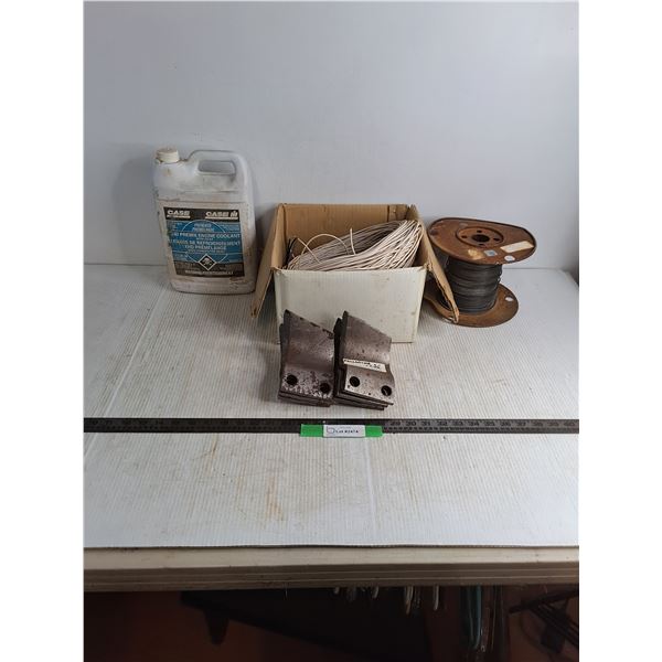 (6) Ballentine Cup Cutters, (2) Spools of Cable, Partial 4L Bottle of CASE Engine Coolant, PU Only