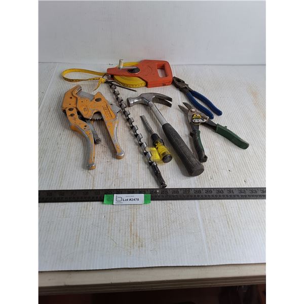 Assorted Hand Tools & 30 Meter Tape Measure