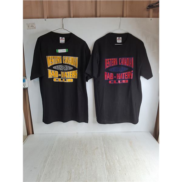 (2) AAA Hab-Haters T-Shirts - Size L