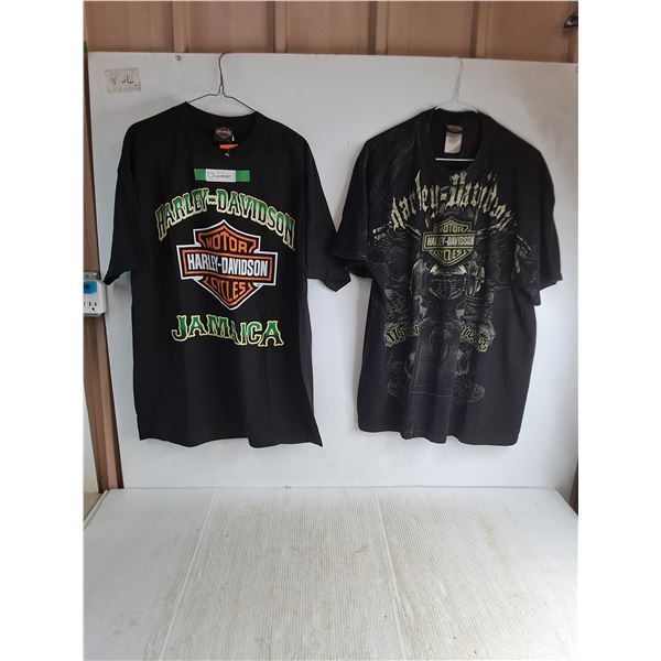 (2) Harley-Davidson T-Shirts - Size L & XL