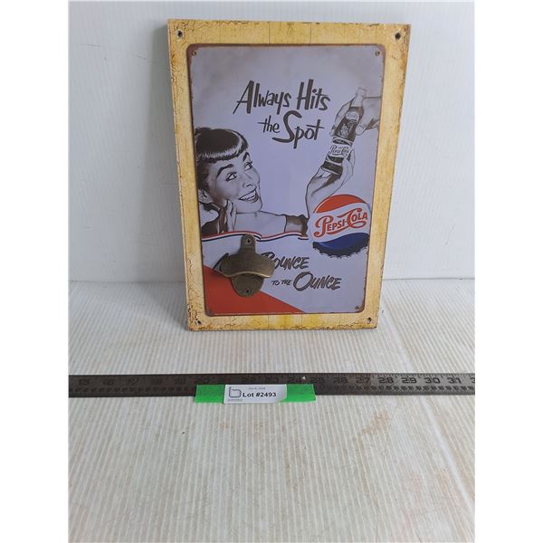 Retro Pepsi Bottle Opener Plaque - 12x9.5"