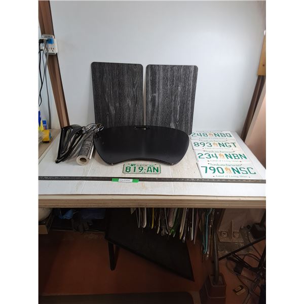 Lap Desk, Laminate Roll, (2) Placemats, Sask. License Plates, Hangers