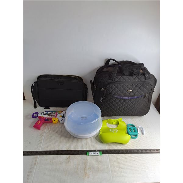 "it Luggage" Rolling Travel Bag, Laptop Case, Blastercorn, Philips Food Tray, Misc.