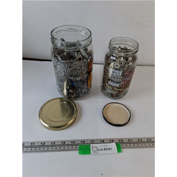 (2) Jars of Nuts, Bolts, Screws, Washers Mixed