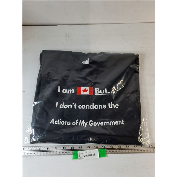 Canadian Protest Government Actions T-Shirt Large Silkscreened