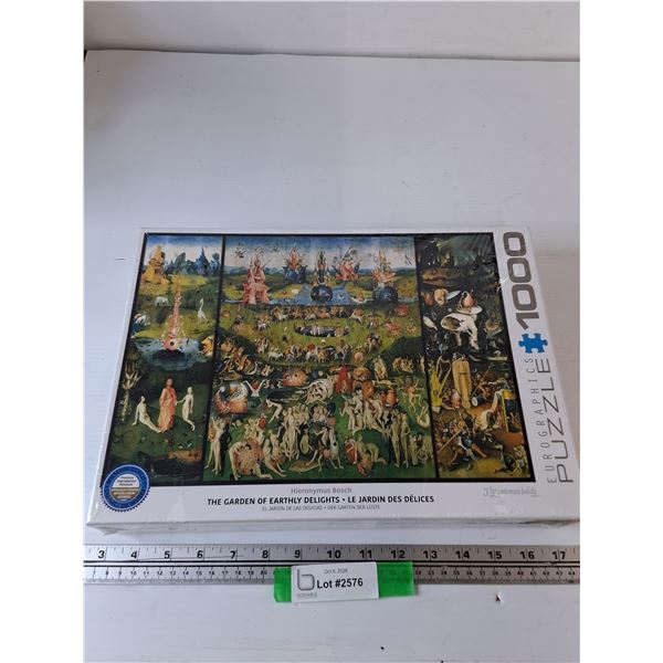 New Sealed "Garden of Earthly Delights" by Hieroymus Bosch Adult Themed 1000 Piece Puzzle