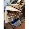 Image 4 : (3) Tan Color Tarps w/Nylon Handles (1-Large, 2-Small) - Exact Measurements Unknown, PU Preferred