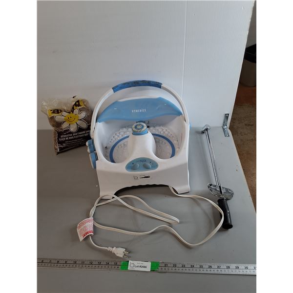 Homedics Footbath- Powers On, Bag of Driftwood Bark, Mastercraft Torque Wrench- Can't Ship