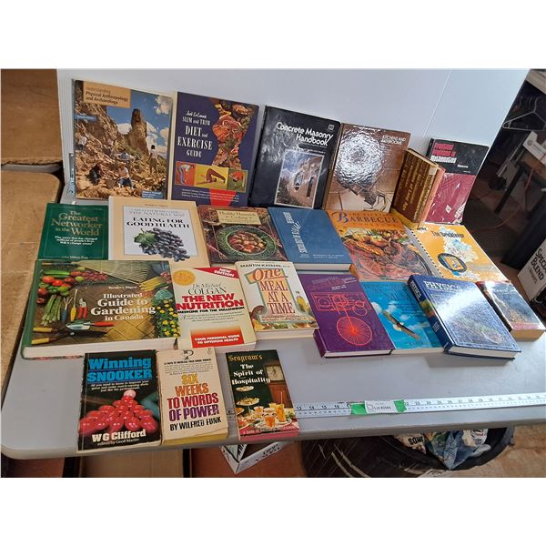 Book Lot-BBQ Cookbook, Gardening, Seabiscuit, Misc. Can't Ship