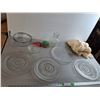 Image 1 : Christmas Coasters, Glass Serving Plates & Vase 8", Misc.