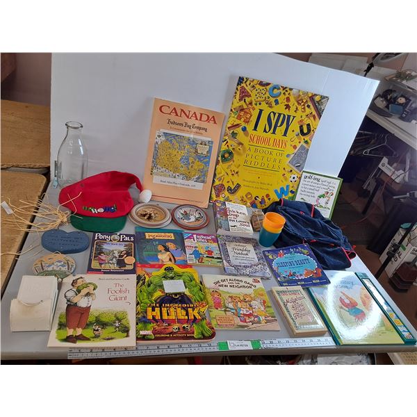Santa Baseball Hat, Kids' Books, Milk Jug, Misc.