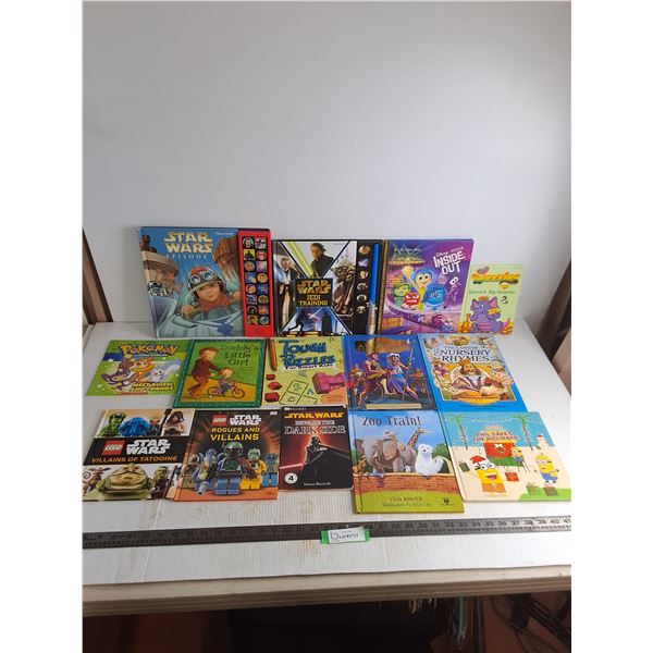 (14) Children's Books (Star Wars, Pokemon, Zoo Train, Inside Out, Atlantis)