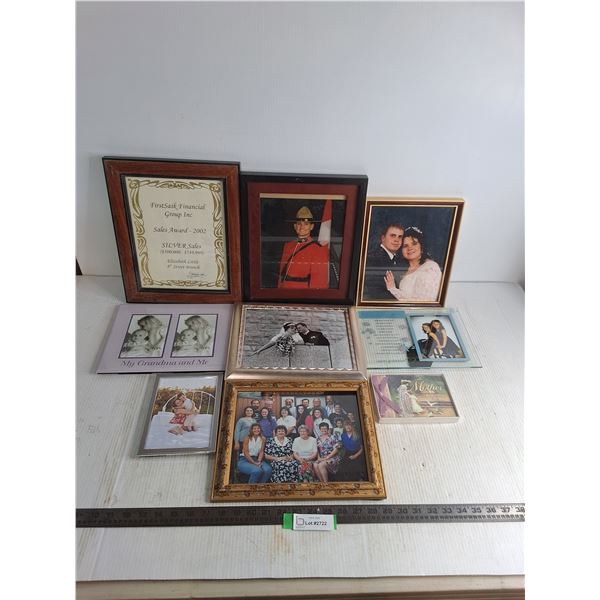 (8) Picture Frames - Largest 11" x 14", Mother Booklet