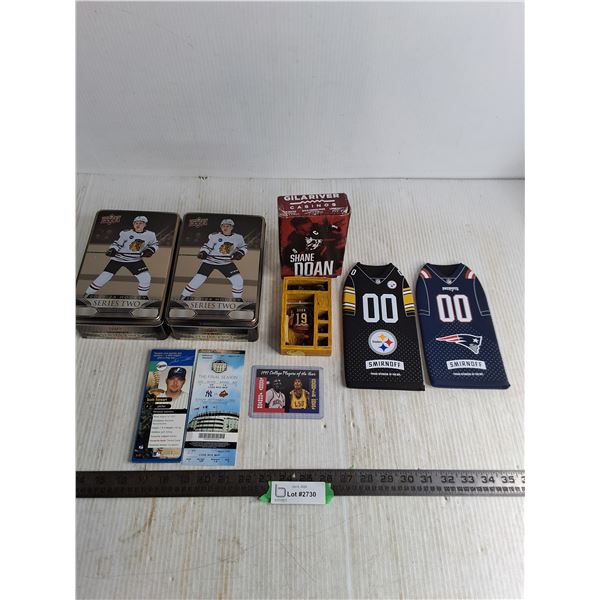 UD Tins, Doan Ornament, NFL Cozies, MLB Memorabilia, Future NBA Stars Card - Cannot Authenticate