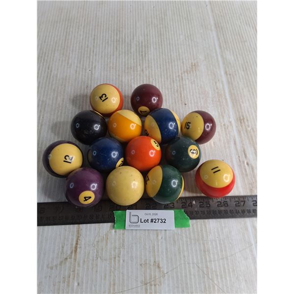(14) Billiard Balls (2 - 15, Cue)