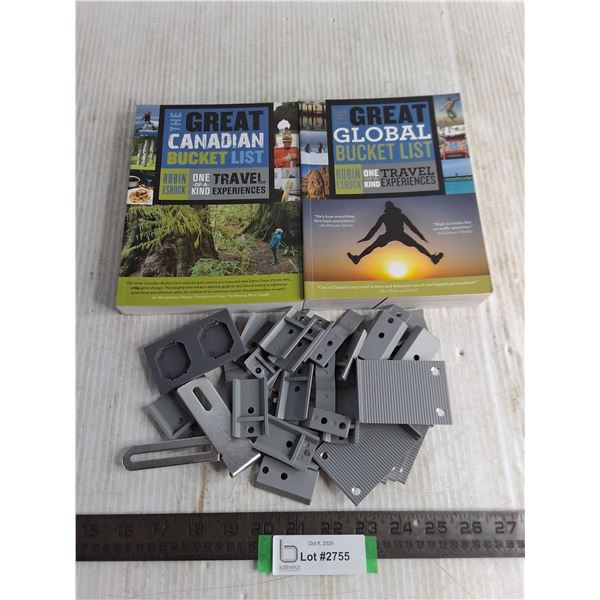 (2) Great Canadian Bucket List Travel Books, Assorted Metal Brackets