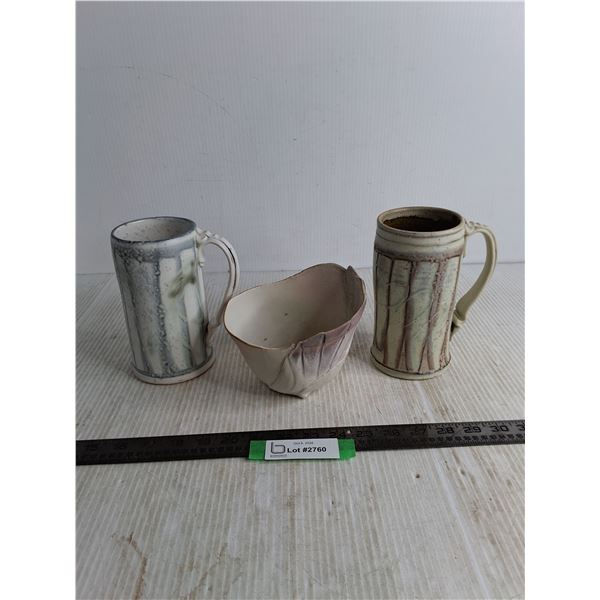 Ceramic Beer Mugs & Trinket Dish