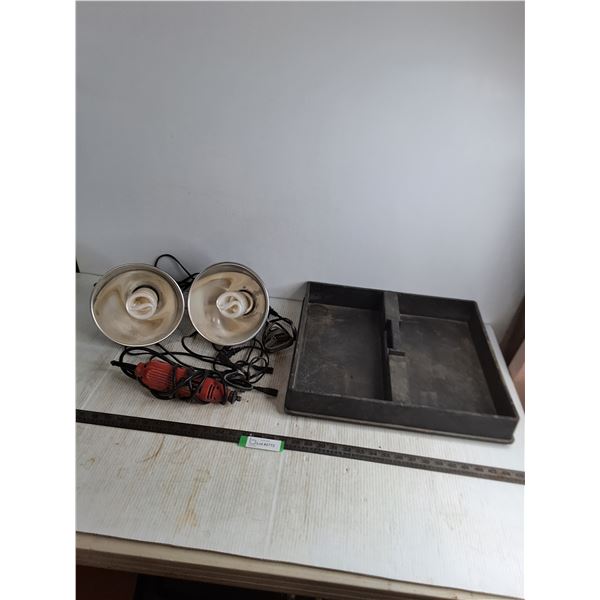 King Canada Rotary Tool & Spotlights, Power Cords - All Working, 18" x 17" Parts Tray - Cannot Ship